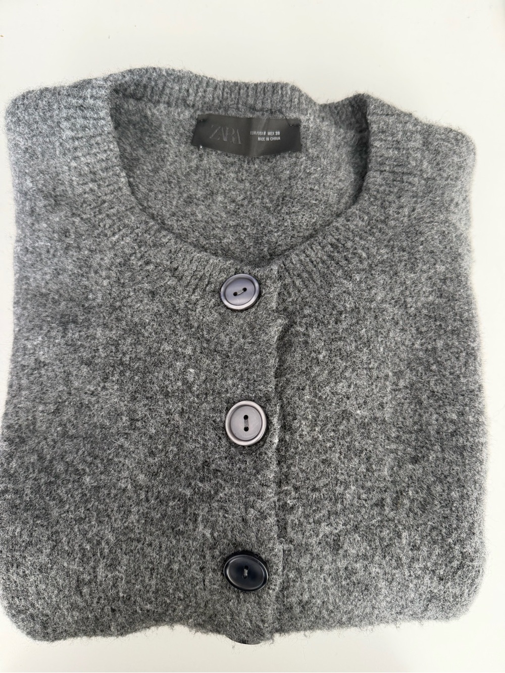 Zara Gray Button-Front Cozy Knit Cardigan - Picture 2 of 2